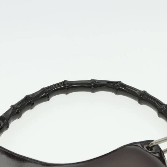 GUCCI Bamboo Hand Bag Enamel Brown 001 2058 3007 Auth yk13474 - Picture 14 of 16